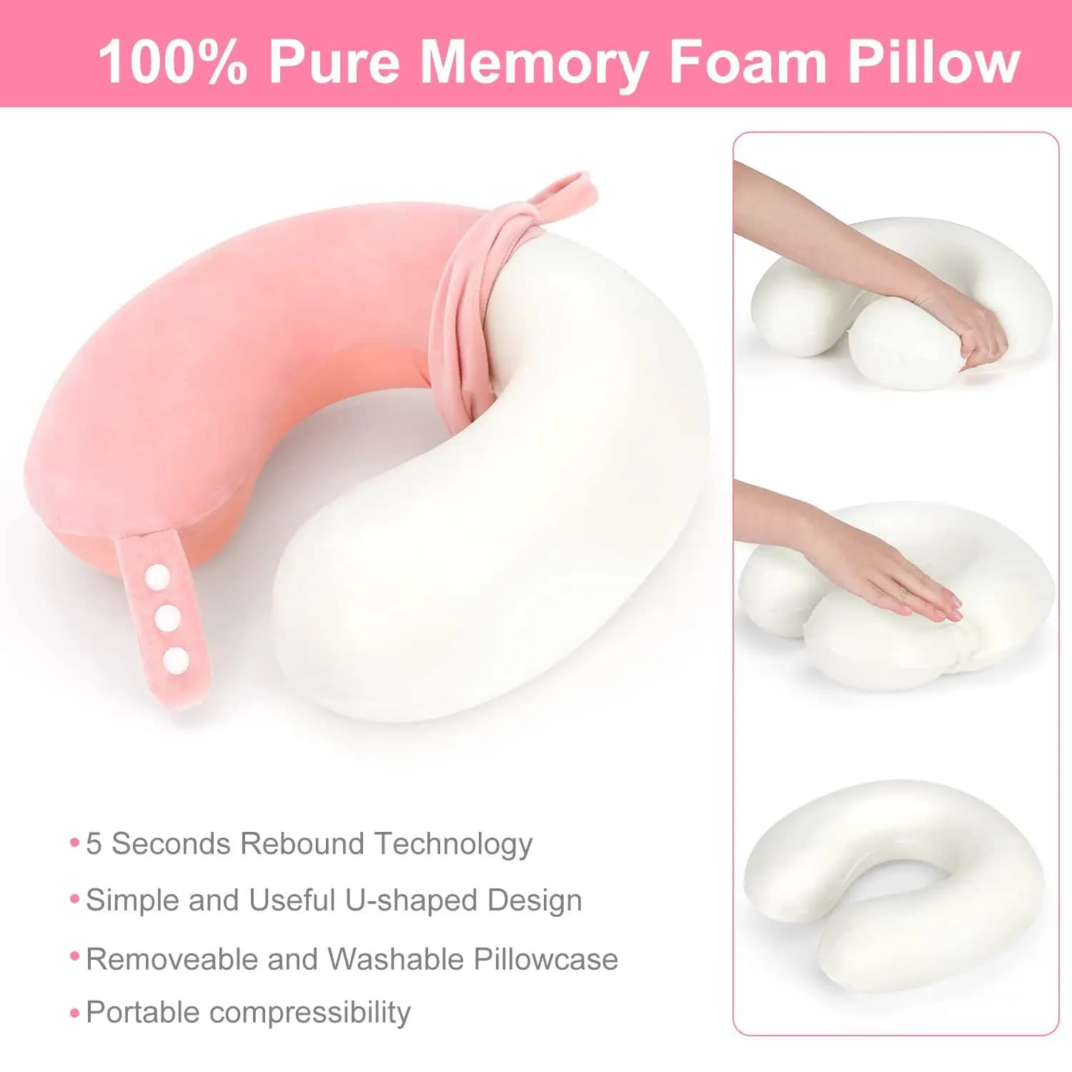 Cuscino da Viaggio a U in Memory Foam, Supporto Morbido Regolabile per la Testa, per Uso in Aereo, Cuscino Versatile in Schiuma, Altri Articoli per la Biancheria da Letto