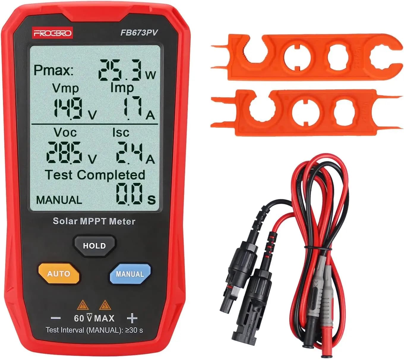 Tester per pannelli solari Multimetro fotovoltaico 800W, misuratore MPPT con LCD, risoluzione dei problemi della tensione del circuito aperto MPPT per test fotovoltaico