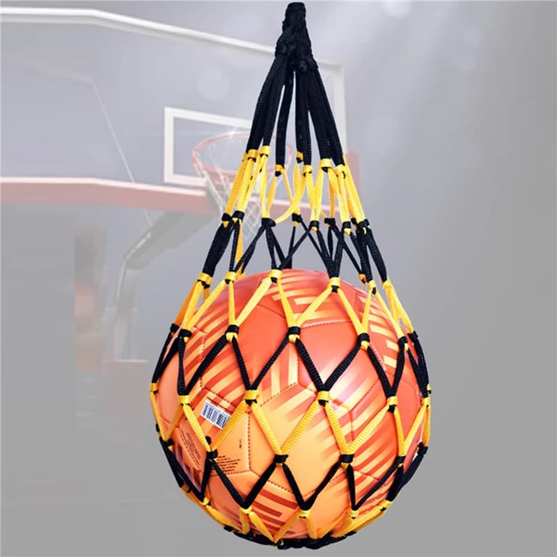 Borsa a rete per pallacanestro rinforzata e ispessita, portatile con coulisse, borsa porta palloni multifunzione per lo sport
