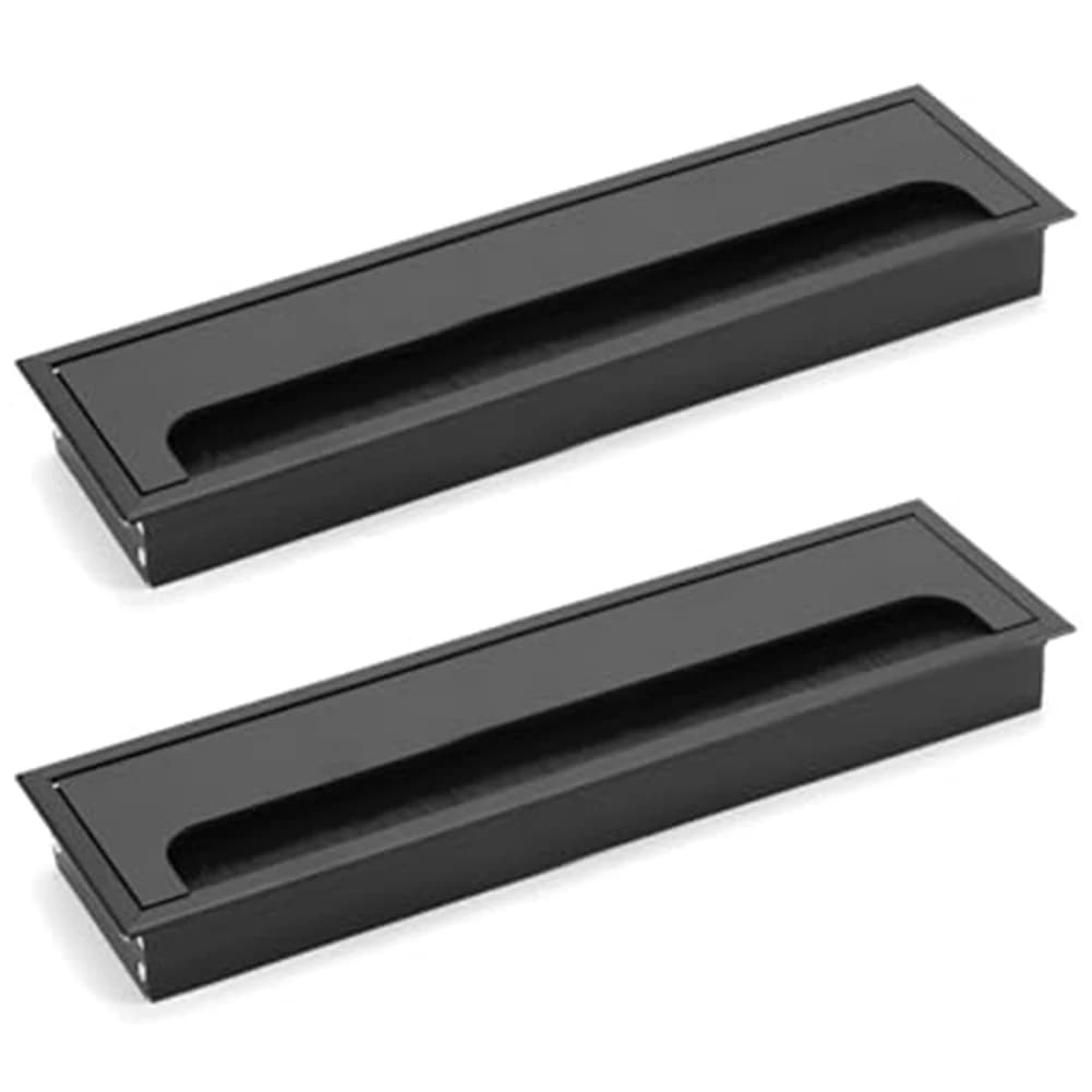 2 PCS Cable Management Boxes with Brush Seal and Hinged Lid Rectangular Desktop Cable Hole Covers for Cable Routing