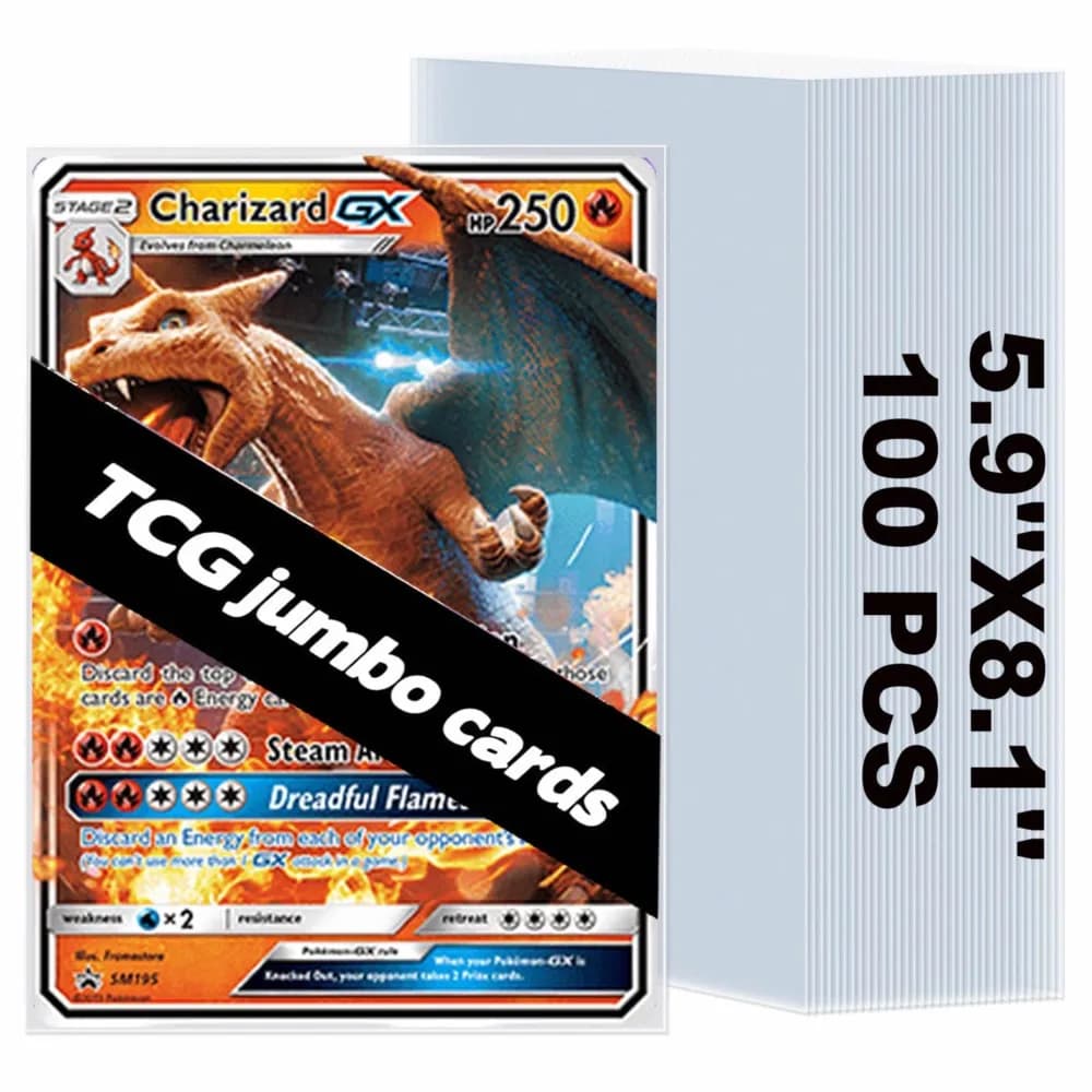 50-250pcs Transparent Jumbo Card Sleeves 15x20.5cm Oversized Large Trading Card Protector Holder For Big Pokemon Game Photo Card