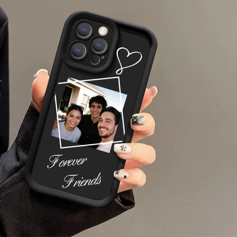 Cover Personalizzata con Foto e Nome per iPhone 17 16 15 14 13 12 11 Pro Max Plus Air, Custodia Morbida in TPU Elegante, Regalo
