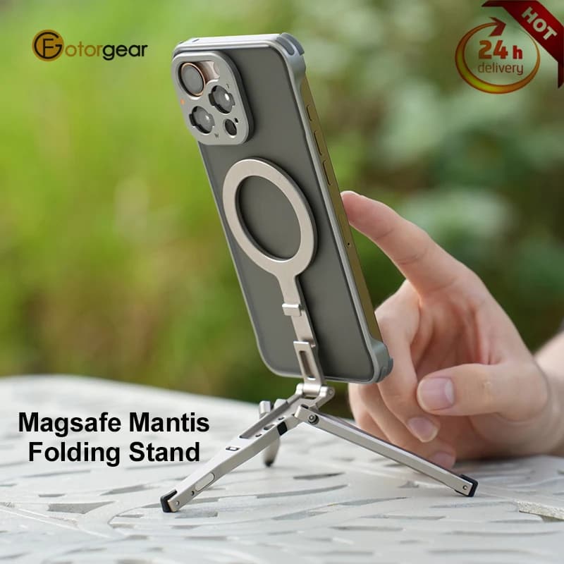 Supporto magnetico universale per telefono Fotorgear Magsafe Mantis Supporto pieghevole per staffa di supporto per smartphone iPhone e Android