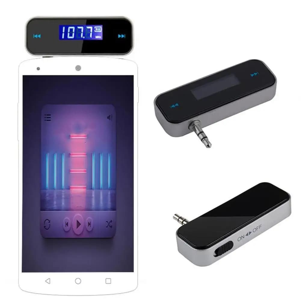 3.5mm In-car Music Audio trasmettitore FM Kit per auto Display LCD Mini Wireless HandsFree modulatore FM Display LCD per telefono Android