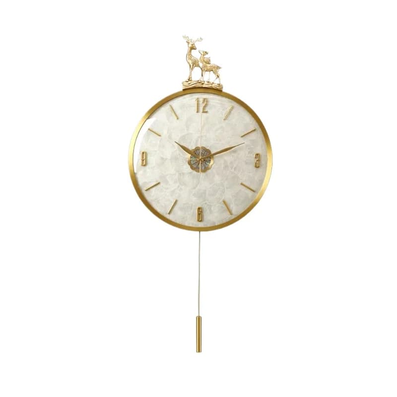 Nuovo Orologio da Parete Cinese Fulu, Orologio Silenzioso in Ottone di Lusso per Soggiorno e Casa