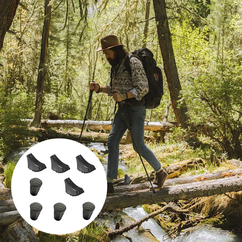 8 Pieces Trekking Stick Covers, Plastic Anti-slip Bearings Resistant to Protect Hiking and Climbing Sticks