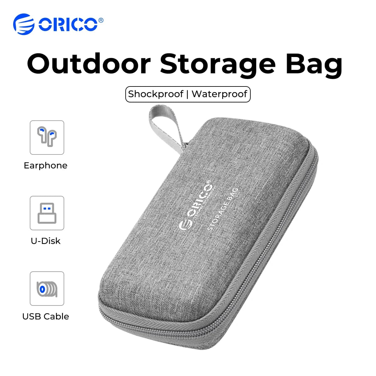 ORICO Custodia per HDD da 2,5'' 3,5'' per custodia per disco rigido esterno/custodia per disco rigido M.2/auricolare/disco U di grande capacità
