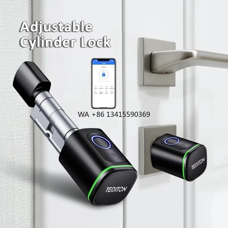 Serratura per porta con impronta digitale a cilindro intelligente con dimensioni del cilindro regolabile APP TTlock con cilindro europeo OEM