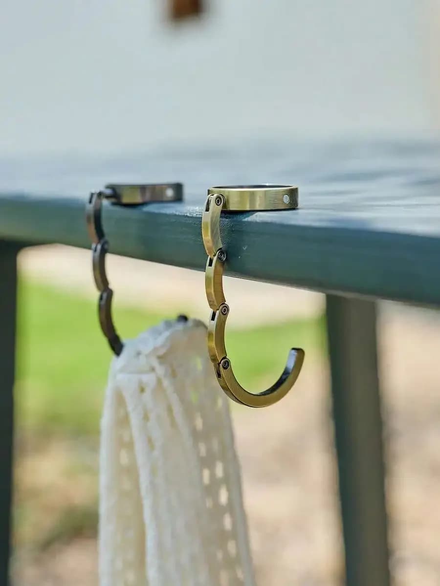 Gancio appendiborsa pieghevole portatile per borse, gancio da tavolo, gancio appendioggetti da viaggio per esterni
