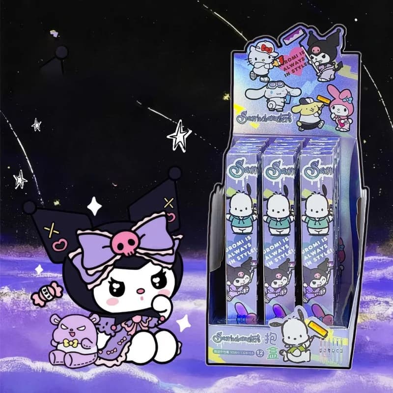 12 pz/lotto Sanrio Kuromi Melody Cinnamoroll Kitty Presse Penna Gel Carino 0.5mm Inchiostro Nero Penne Neutre Materiale Scolastico Per Ufficio
