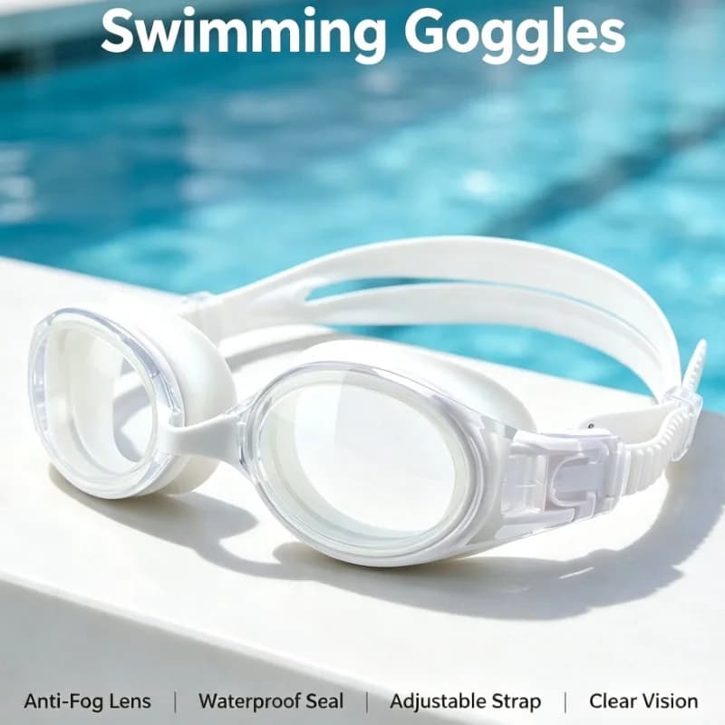 Swimming Goggles Anti Fog Waterproof Clear Lens Soft Silicone Fit For Adults Training Competition Beach Water Sports