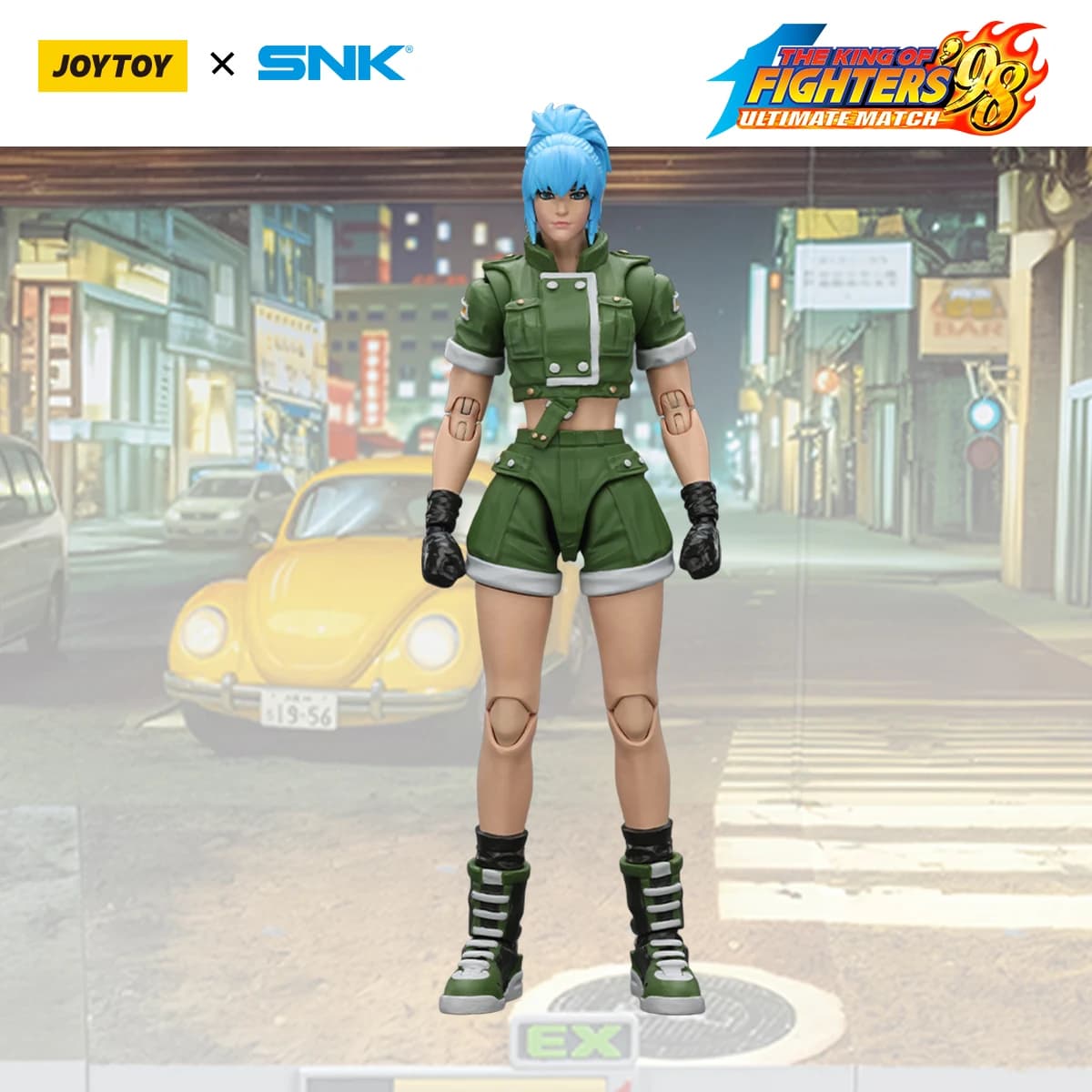 JOYTOY & SNK KOF 98UM Action Figure Leona Heidern/Ralf Jones/Clark Still/Kyo Kusanagi/Goro Daimon/Benimaru Nikaido Toys Model