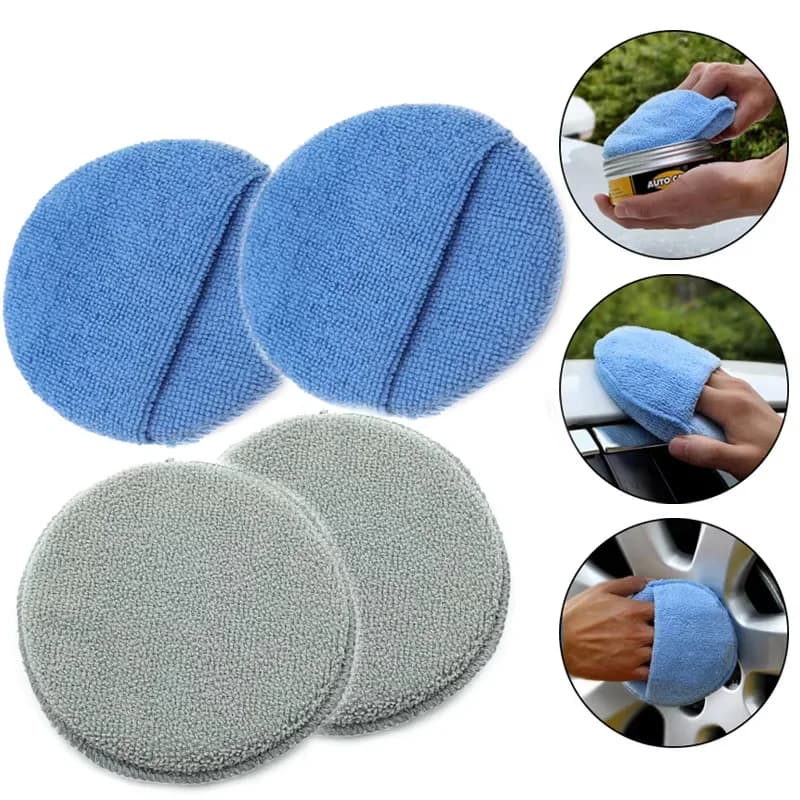 10 pezzi tamponi applicatori per dettagli auto cura dell'auto ceretta spugne polacche morbida microfibra tasca rotonda spugne in schiuma strumenti per la pulizia dell'auto