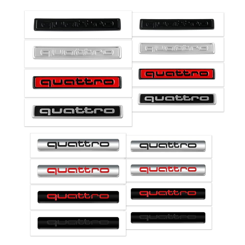 Emblema 3D ABS QUATTRO Adesivo Decorativo per Auto, Decorazione per Carrozzeria e Bagagliaio, per Audi A7 A3 A4 B8 8P 8V B6 A5 A1 A6 Q3 Q5 Q7 Accessori