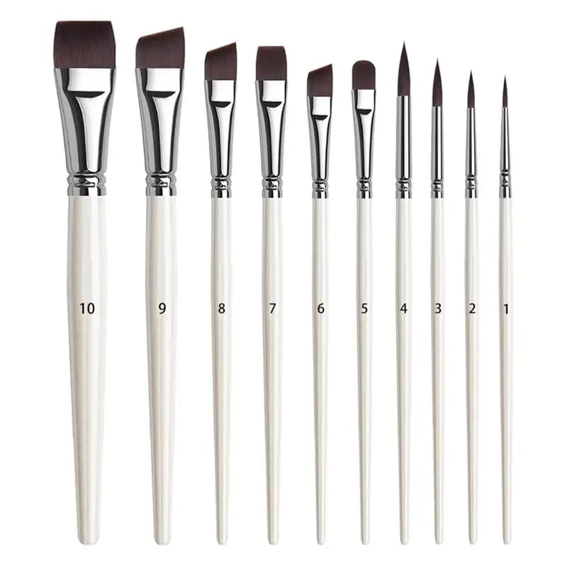 ABLK Set di pennelli per pittura per il viso, 10 pezzi, pennelli per pittura acrilica per pittura su viso, corpo e scarpe