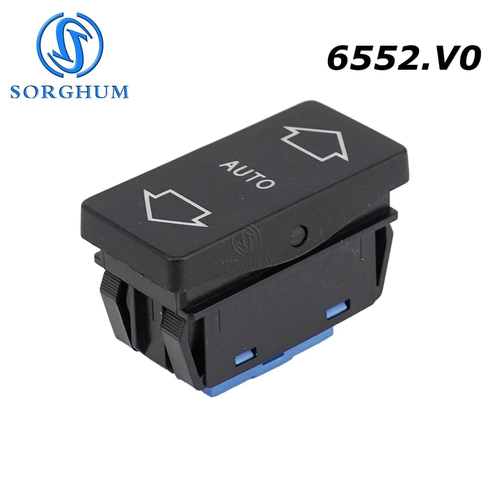 SORGHUM Pulsante interruttore di controllo regolatore alzacristallo elettrico 6552.V0 per Peugeot 405 1987-1996 6552.V1 6 pin arancione