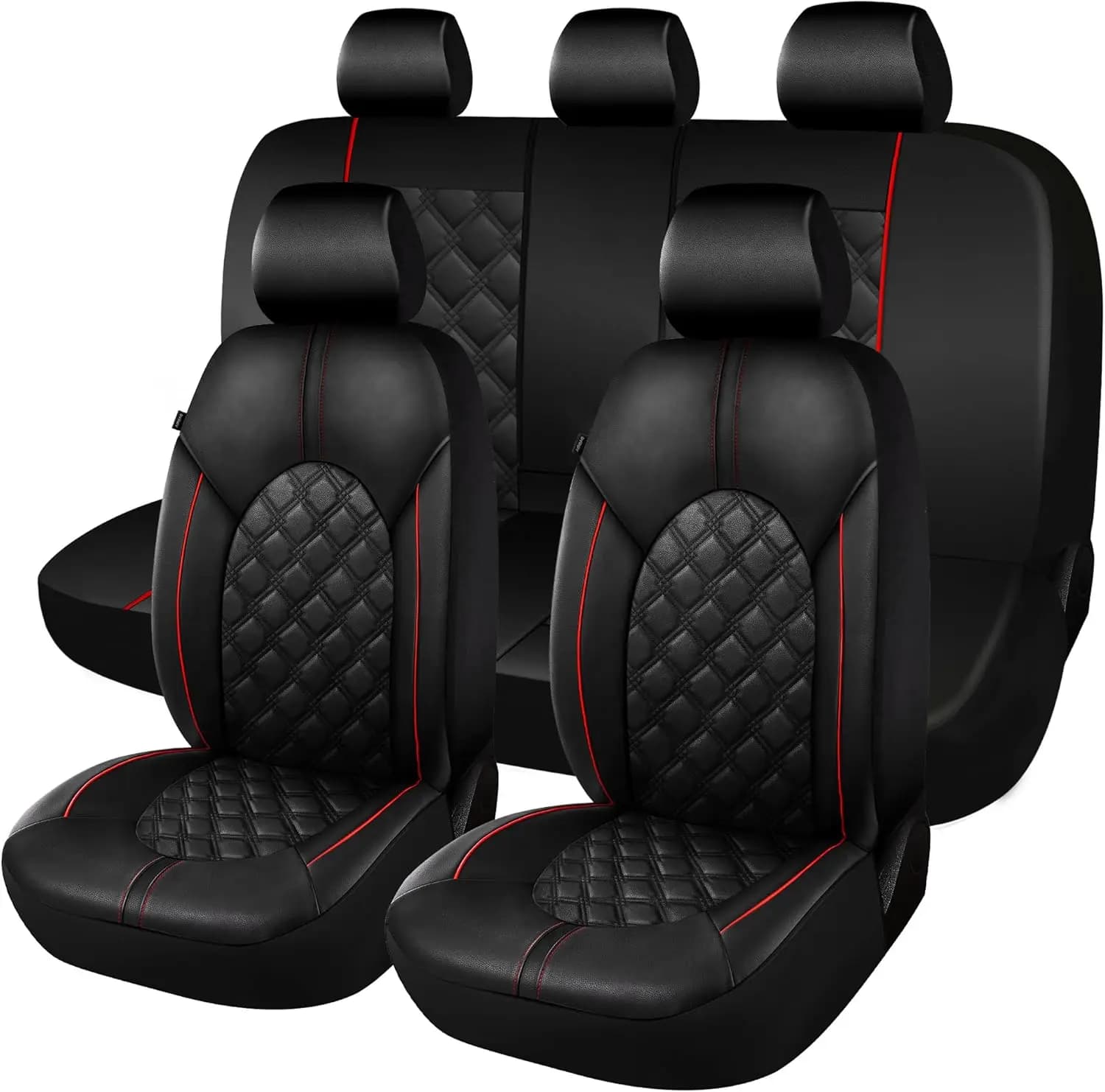 Universal Seat Covers Waterproof PU Leather for Cars, Complete Set with Deck Bench Design for Berlin, SUV, Truck