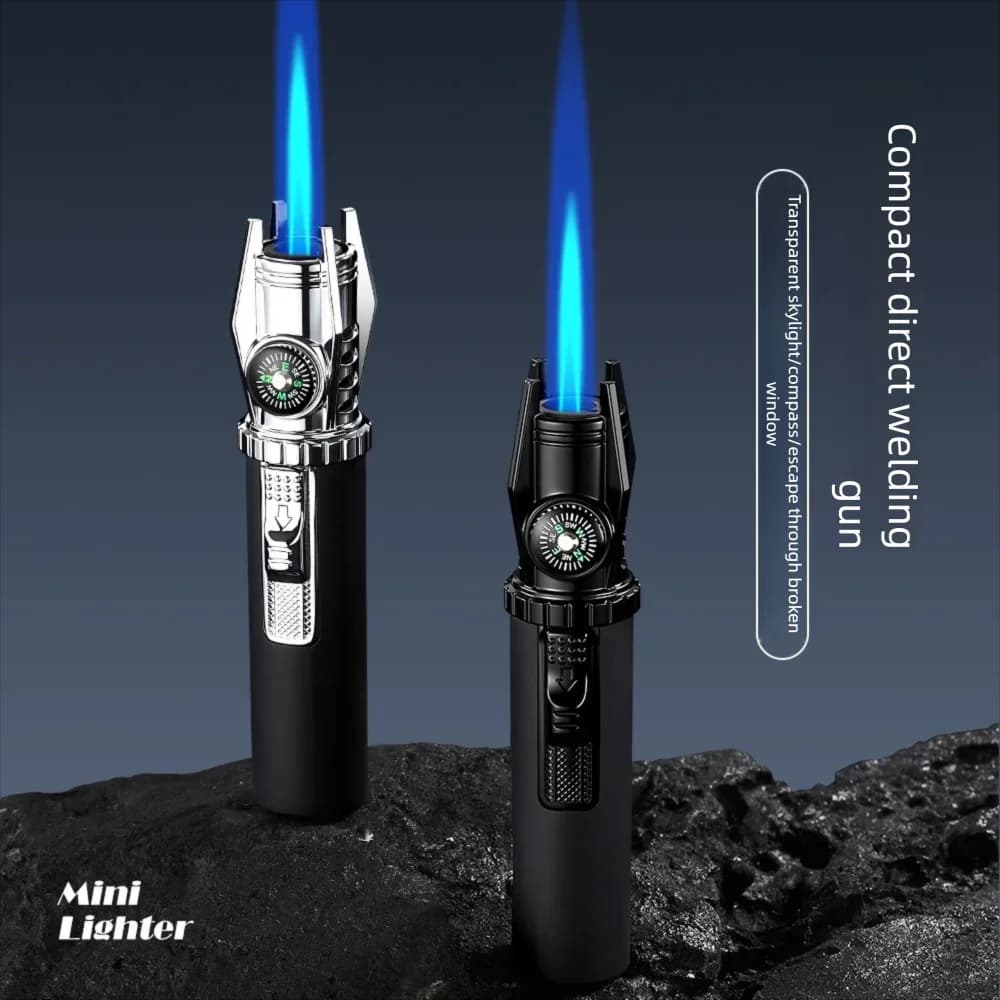 Bussola gonfiabile antivento mini scettro compatto portatile esterno pianeta spada laser pistola a spruzzo accendino