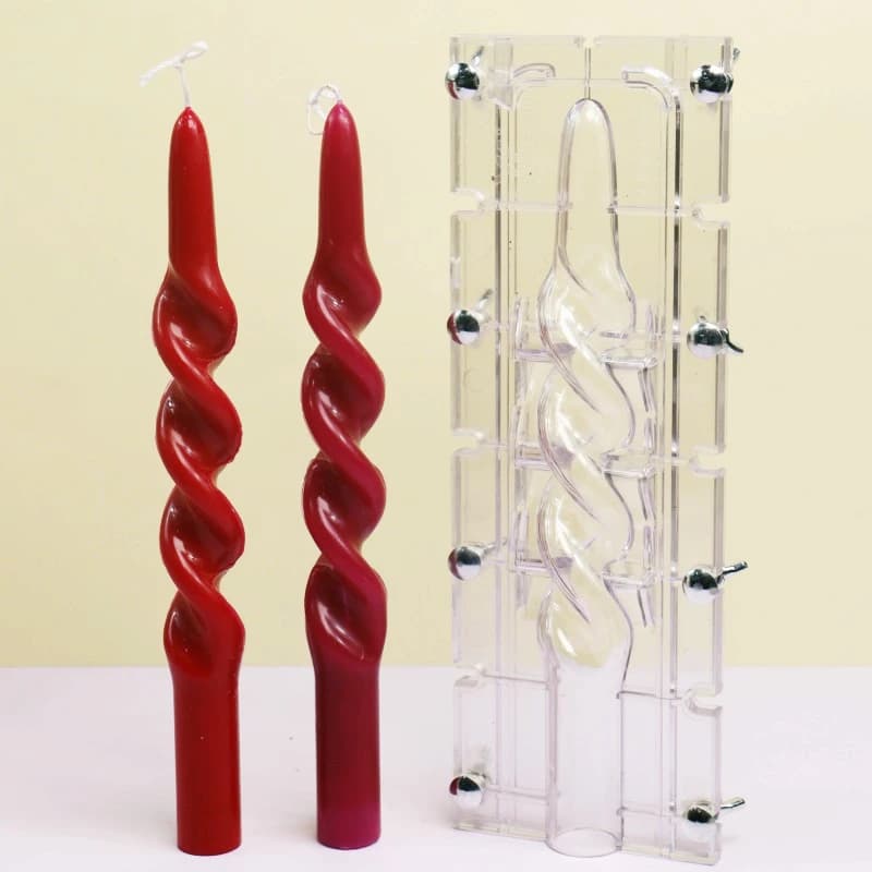 Stampo per candele in acrilico con colonna a strisce intrecciate, facile sformatura, candela a spirale a onda liscia, kit per realizzare strumenti per ornamenti fai da te, decorazioni per la casa, regalo