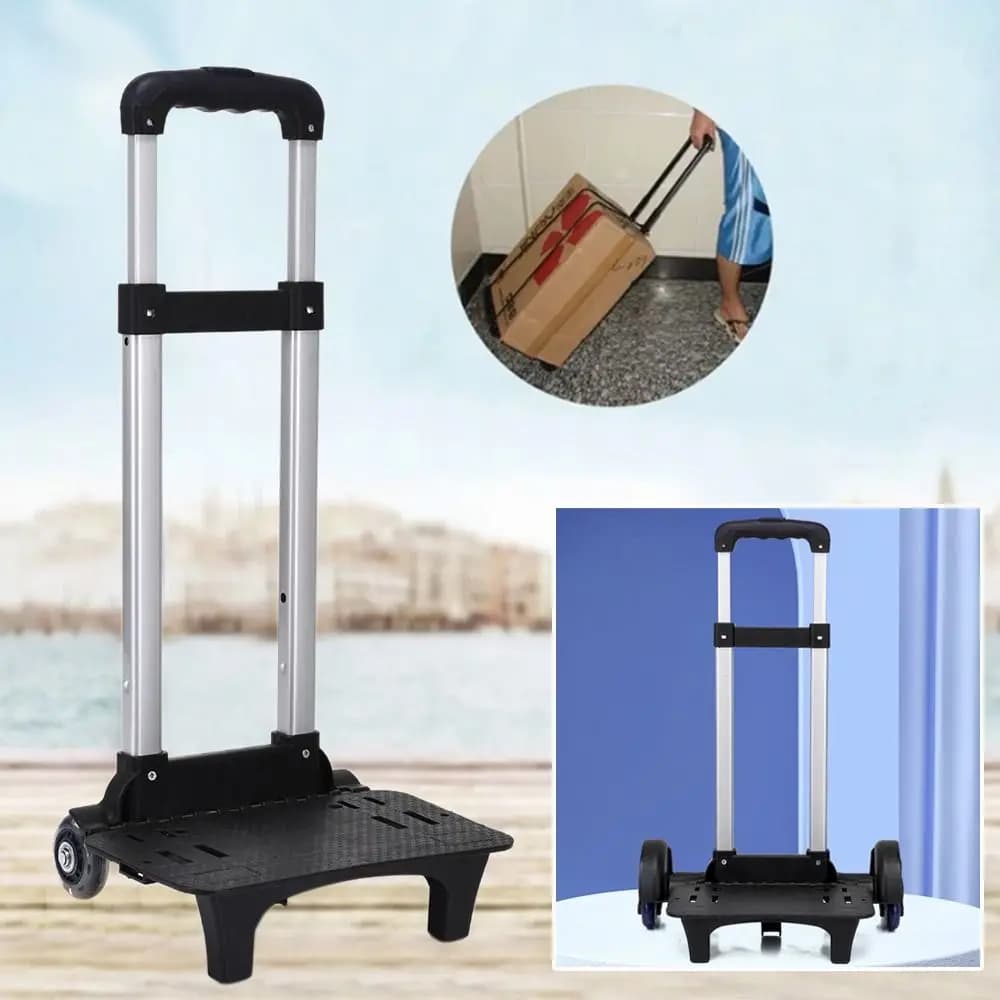 Aluminum Alloy Luggage Travel Hand Cart 2 Wheel Pet Bag Student Backpack Pullling Rod Carrier Trolley Rack