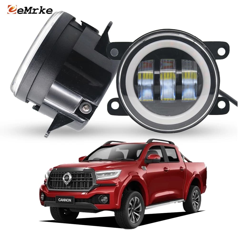 Update white yellow led fendinebbia ring direction indicator for GWM Cannon 2024 2025 DRL 2026 with Luz de niebla 30W pair