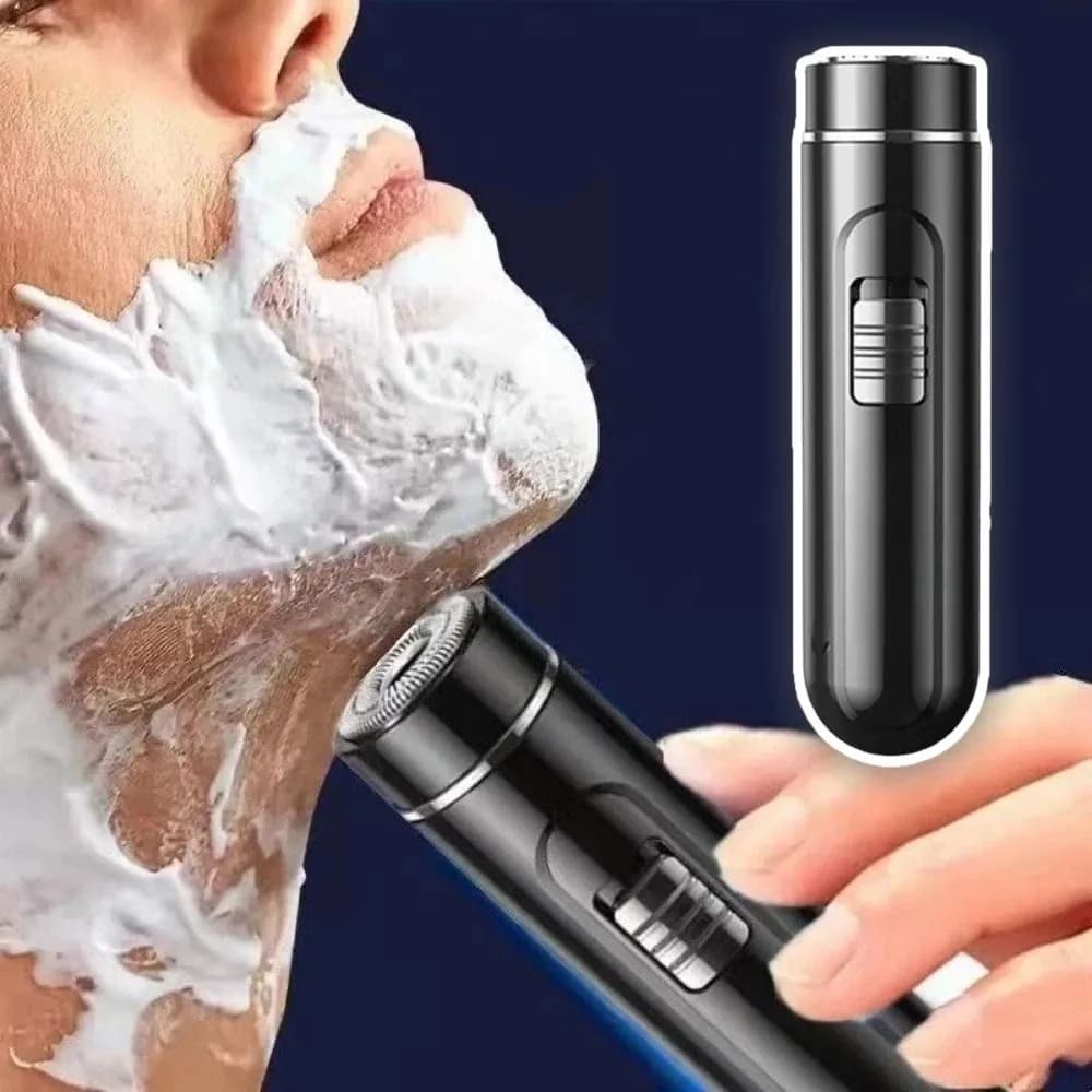 Rasoio Elettrico Senza Fili per Uomo, Ricarica Type-C, Impermeabile, Regolabarba Compatto e Portatile, Strumento per Rimozione Peli del Viso, Ideale per Viaggi