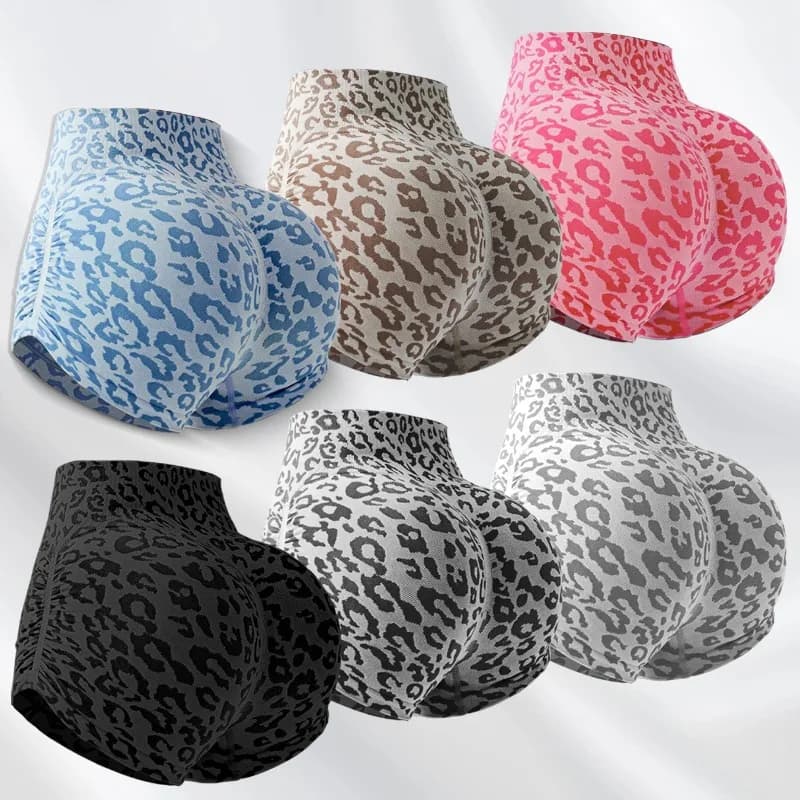 Shorts da donna a vita alta con stampa leopardata, leggings senza cuciture, sexy, modellanti, per palestra, corsa, ciclismo, yoga, estivi.