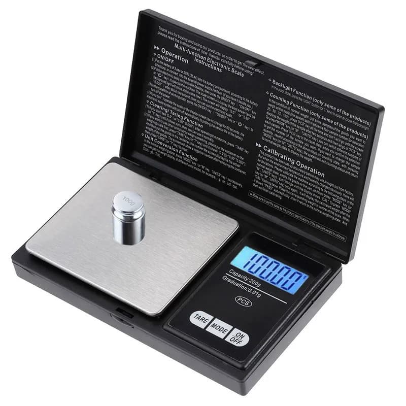 Digital Electronic Balance Sheet Stainless Steel Pocket 0.01g for Jewelry, Gold and Grams, Precision Portable Scale