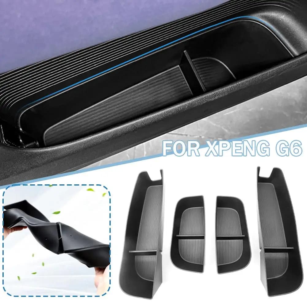 Scatola portaoggetti laterale per porta per Xpeng G6 TPE Maniglia per porta anteriore posteriore Organizer Riordino Accessori per la modifica dell'auto Interni auto D L7A4
