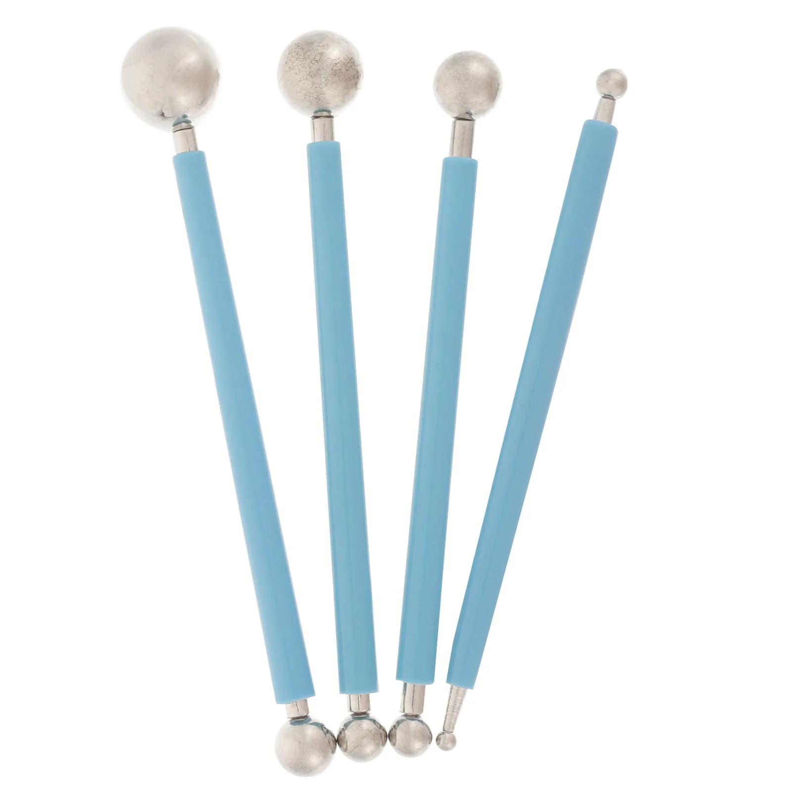 Set di 4 Utensili in Acciaio Inox per Scultura, Facili da Pulire, con Doppio Stilo per Modellare e Pressare l'Argilla Polimerica e la Ceramica