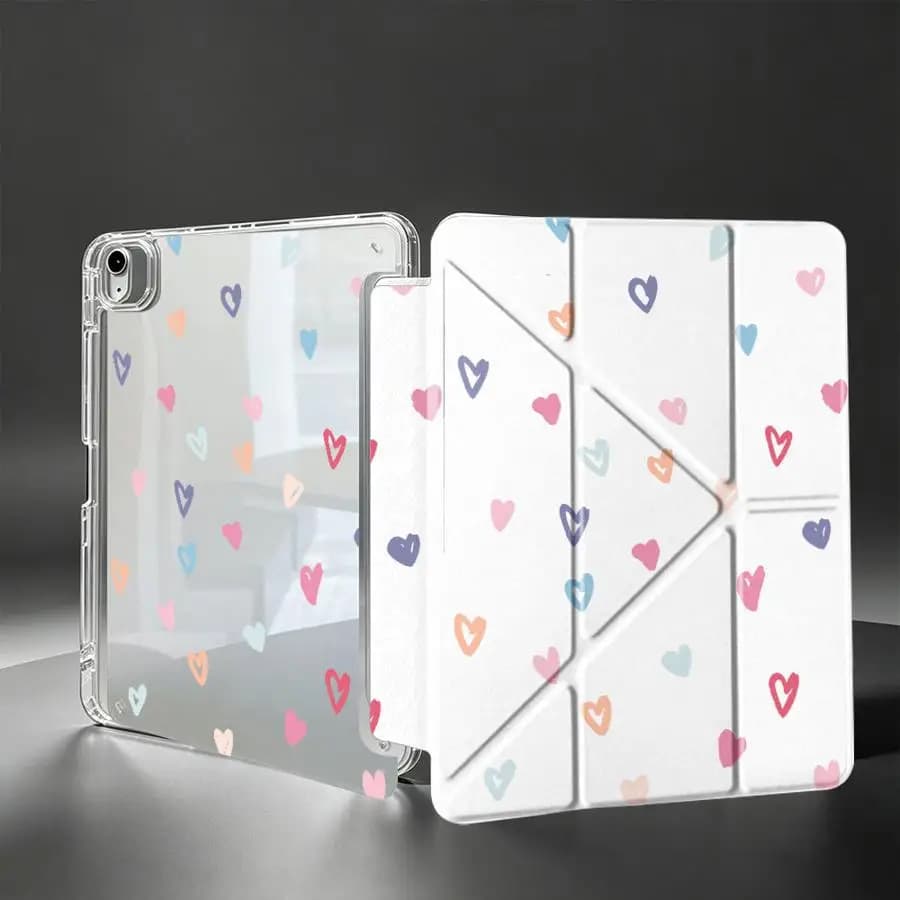 Tablet Case For iPad Pro 13 2025 2026 11th Air 8 M2 M3 3 Mini 7 6 5 9th 10th Gen 12th With Pen Slot Cover Colorful Heart