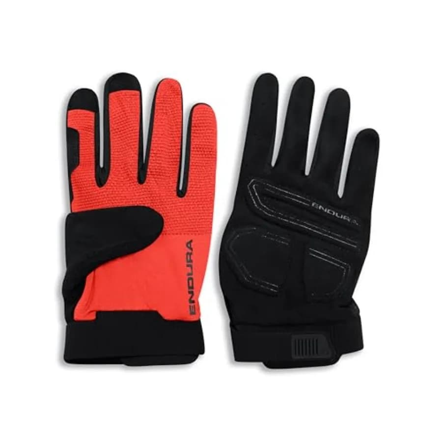Guanto da ciclismo unisex per adulti con dita intere e chiusura a strappo