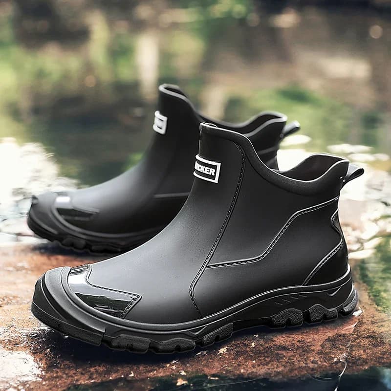 Stivali da pioggia da uomo Nuovi stivali da acqua da pesca per escursionismo alla caviglia da uomo casual all'aperto Stivali da lavoro impermeabili Scarpe da uomo antiscivolo