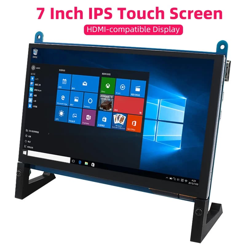 Touch screen da 7 pollici Display portatile IPS 1024 * 600 per Raspberry Pi 5 4B 3B + 3B Zero Monitor scondario compatibile HDMI per PC