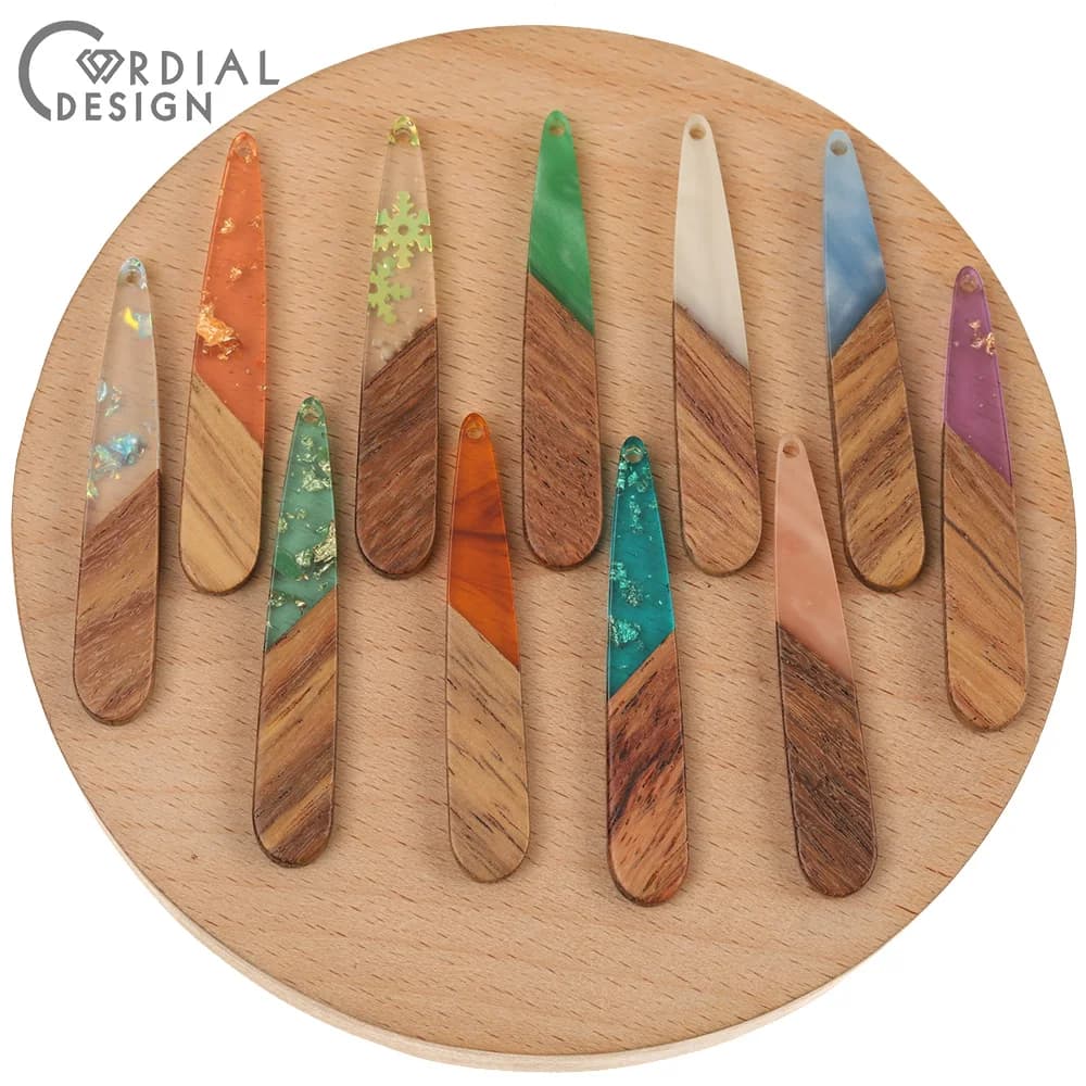 Cordial Design 50Pcs 8*44MM orecchini accessori/ciondoli/pendenti/fai da te/legno naturale e resina/risultati e componenti di gioielli