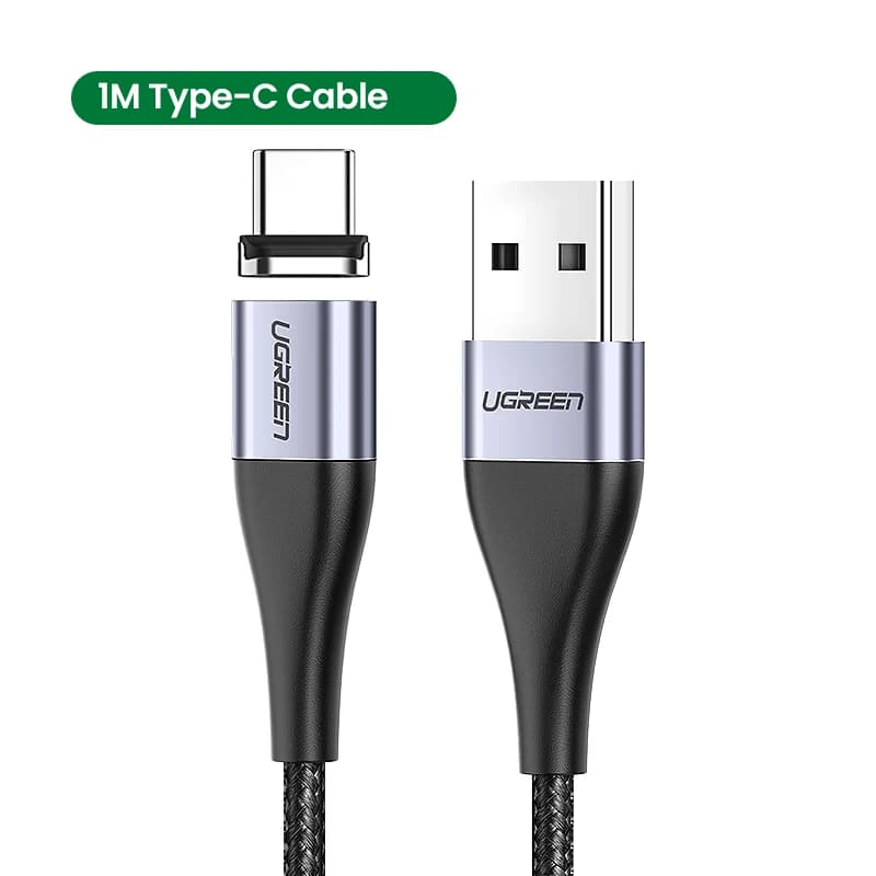 Cavo di ricarica USB magnetico UGREEN, cavo per telefono di tipo C, caricatore magnetico Micro per Xiaomi, cavo per cellulare 3A.