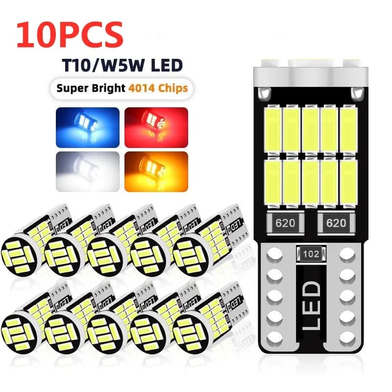 2/6/10/20/30/40/50pcs T10 W5W 194 501 Led Canbus No Error Internal Car Light T10 26 SMD 4014 Chip Pure White Instrument Lights B