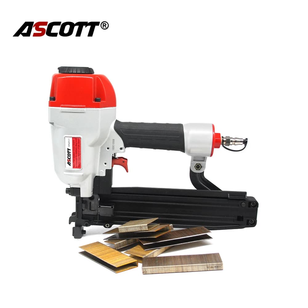 Ascott 16Ga 7/16" Corona Cucitrice N851 Pistola sparachiodi pneumatica per incorniciatura Chiodatrice da costruzione per mobili Toofing Decking Box Box