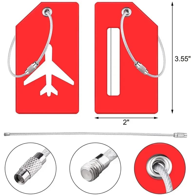 1 Pezzo Etichette per Bagagli in Silicone, Accessori da Viaggio, Targhette Identificative alla Moda in Tinta Unita per Valigie, Porta Indirizzo per Bagagli