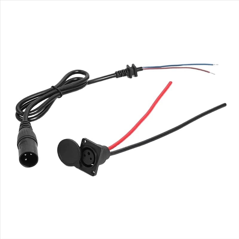 Connettore di ricarica per bici a 3 pin per scooter elettrico Cavo di interfaccia in PVC per bici elettrica Parte della porta della spina di ricarica maschio femmina