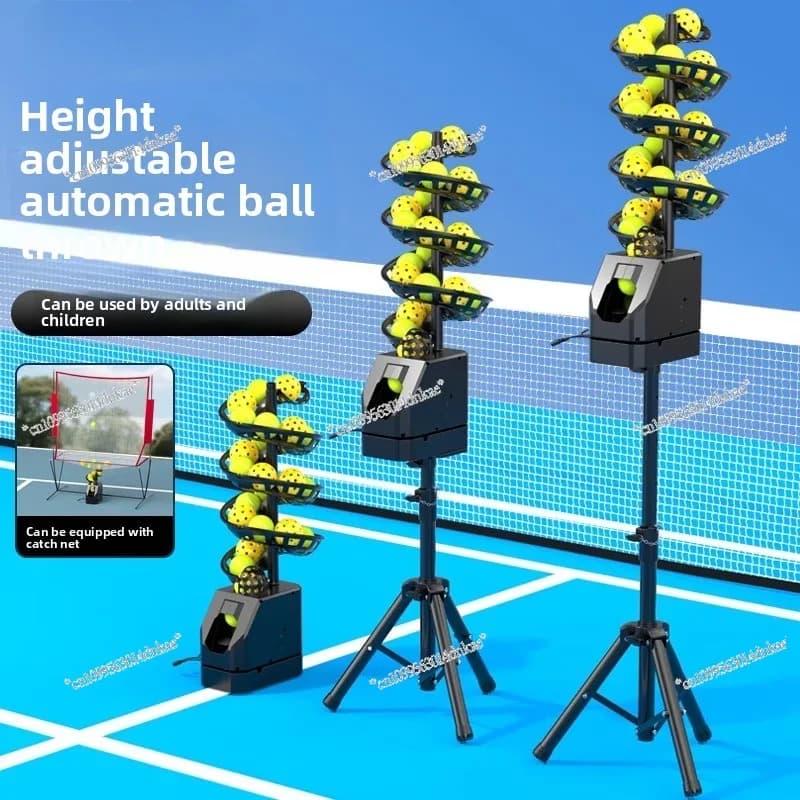Macchina Lanciapalle da Tennis Universale con Telecomando, Macchina per Allenamento e Servizio, Rete di Raccolta a Cinghia Singola