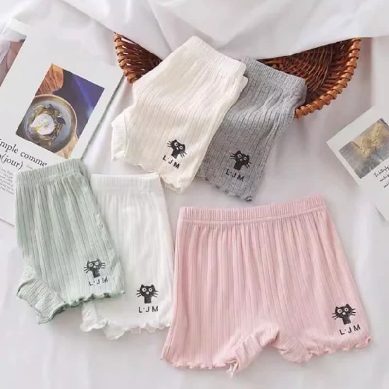 Pantaloncini di Sicurezza per Bambine 2026 con Design Gatto, Quattro Colori, Stile Carino e alla Moda, Morbidi, Traspiranti, Altamente Elastici e Confortevoli