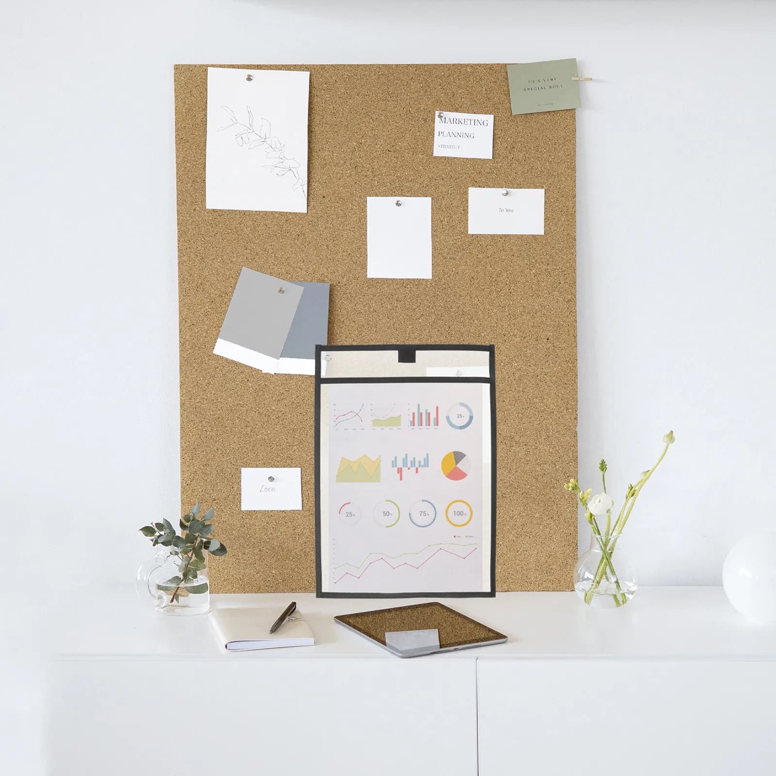 6 pcs Storage Organizer Document File Office Clear Folder Plastic Halloween Christmas New Year Dry Erase Pocket Reusable