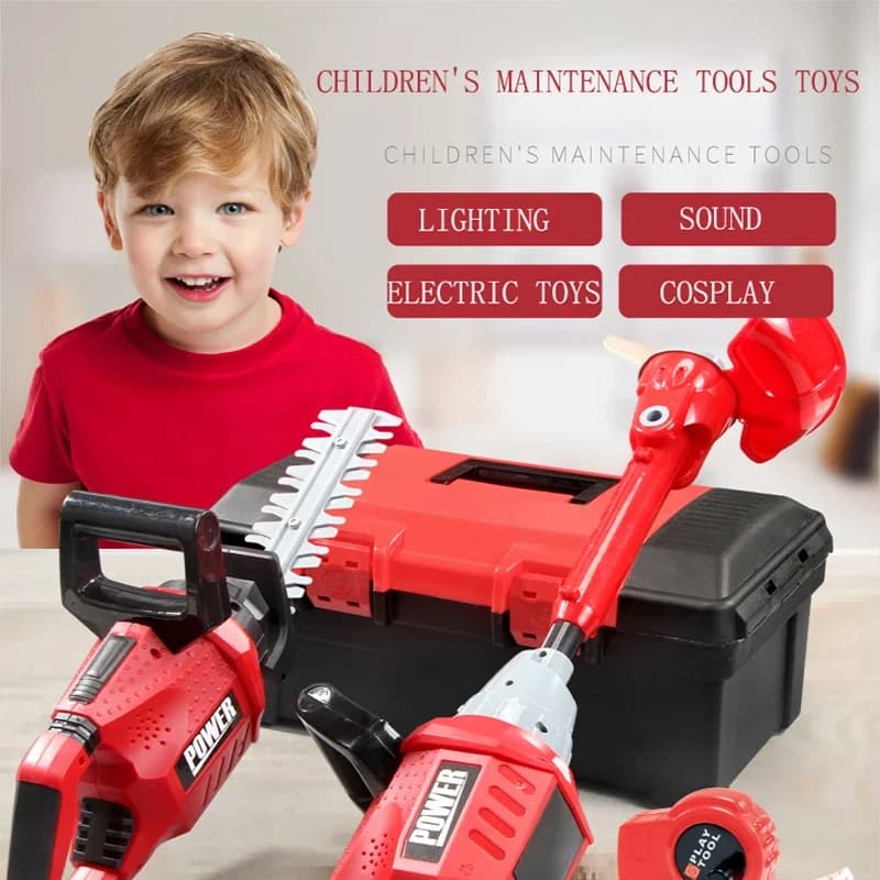 Children's Electric Tool Box Imitation Games Children's Simulation Tools Repair Lawnmower Dry Cleaning Tool For Kids