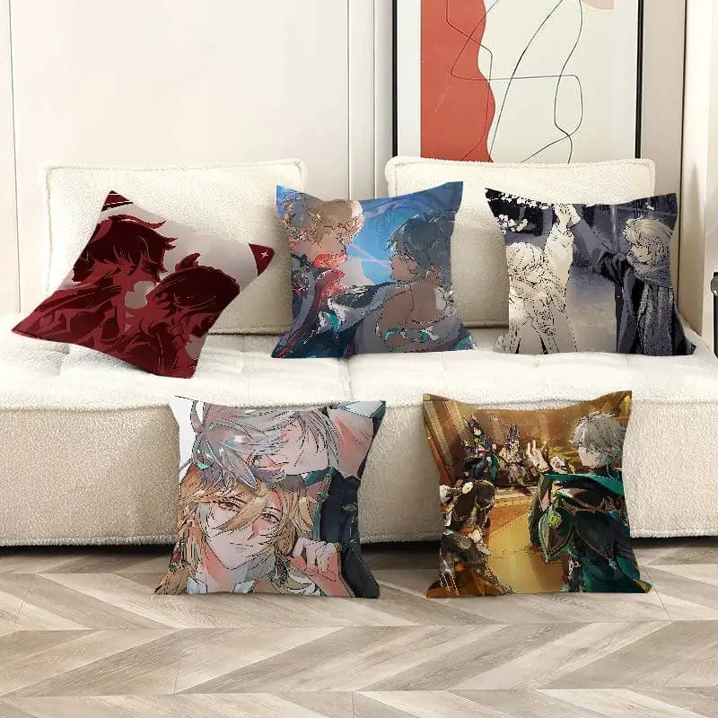 Genshin Impact Kaveh Alhaitham Pillow Gift Home Office Decoration Bedroom Sofa Car Cushion Cover case 45x45
