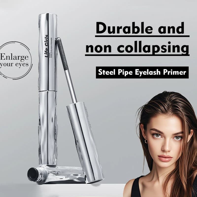 Metal Iron Lashes Mascara Waterproof Silk Fiber Mascara Black Long Curling Eyelash Extensions Non-clumping Eyes Makeup Cosmetics