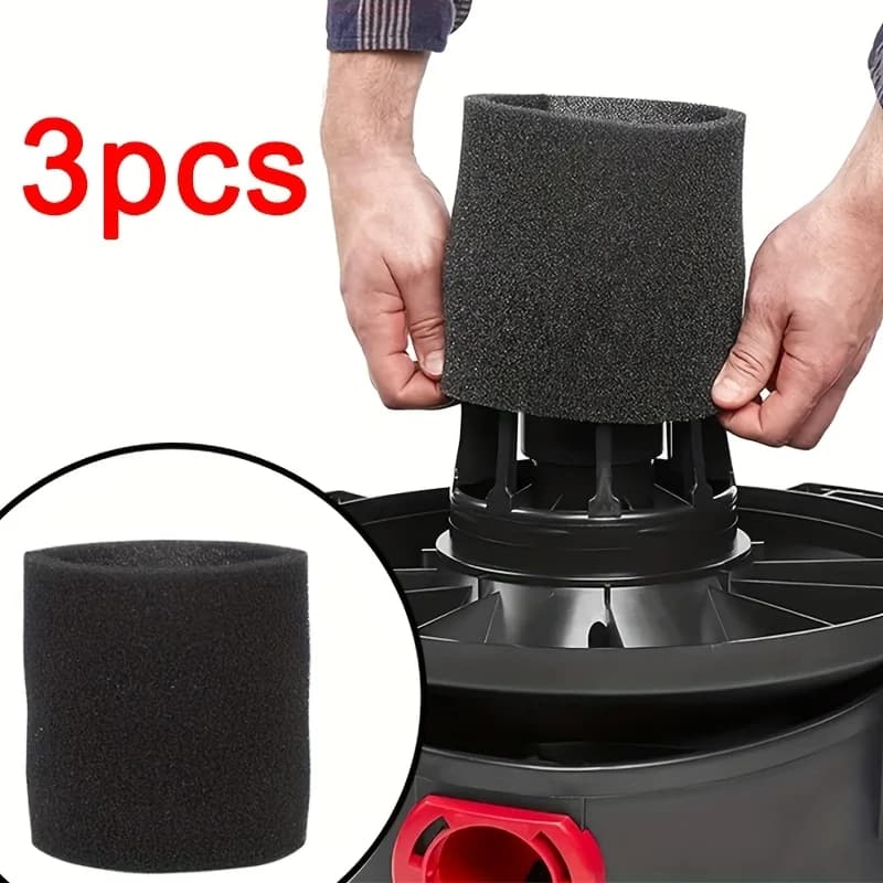 3pcs Foam Sleeve Filter Replacement Parts, Foam Replacement Filter for and Wet Vacuum Cleaners Compatible with Vacuum Cleaners