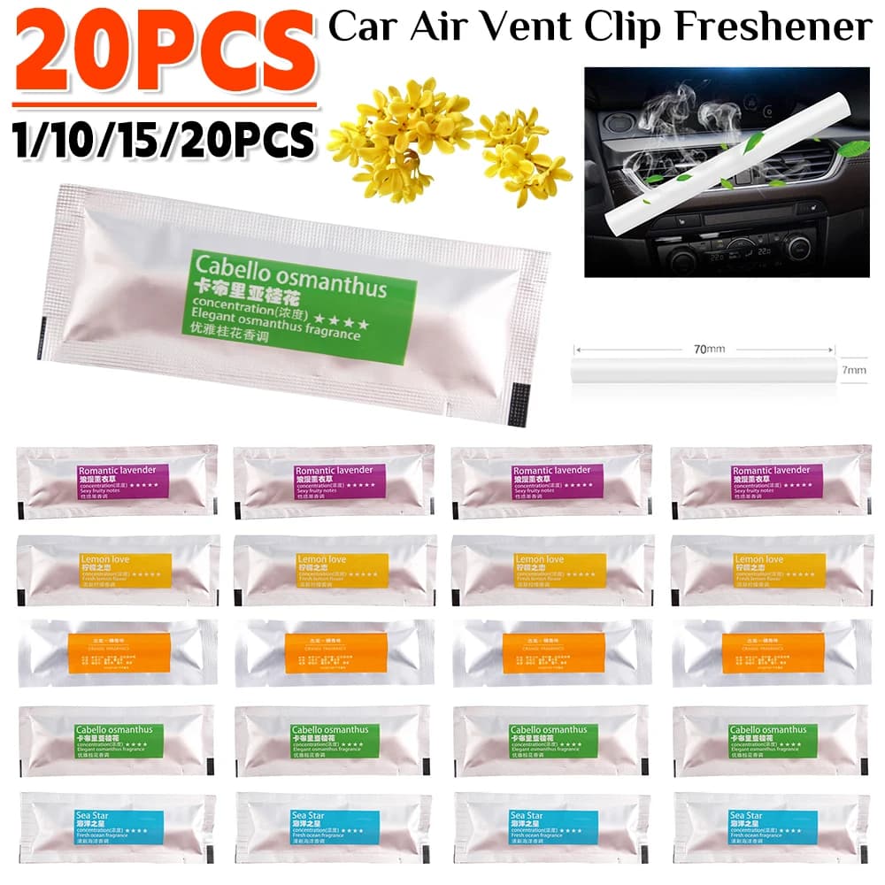 1-20 pz auto presa d'aria Clip deodorante profumo fragranze ricariche bastoncini aromatici romantico lavanda Cabello osmanto profumo Stick