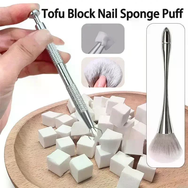 100Pcs Square Nail Art Sponge Set Gradient Nail Brushes Gel Polish Design Nail Sponge Grab Pen Manicure Supplies