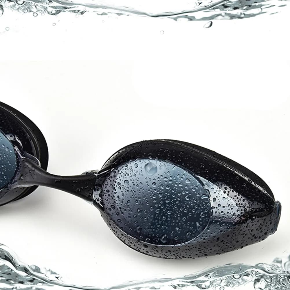 Waterproof Black Nuoto Occhialini with Adjustable Soft Nasal Bridge, UV400 Protection, Anti-Appannament, for Adults
